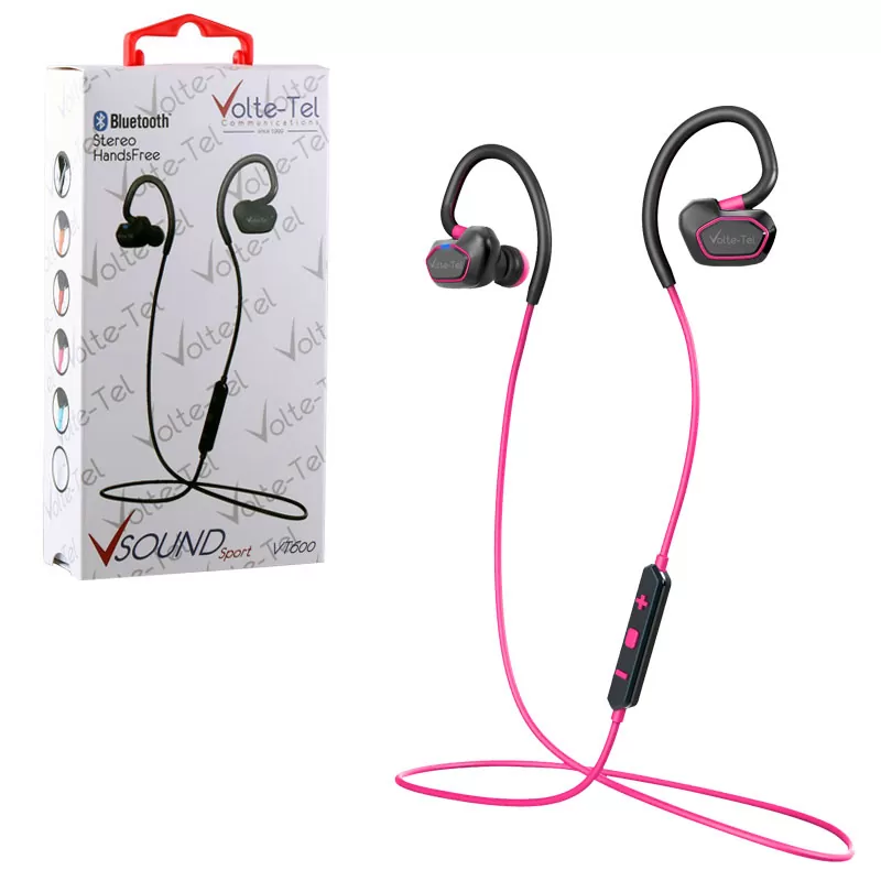 matshop.gr - VOLTE-TEL BLUETOOTH STEREO HANDS FREE V SOUND SPORT VT600 PINK