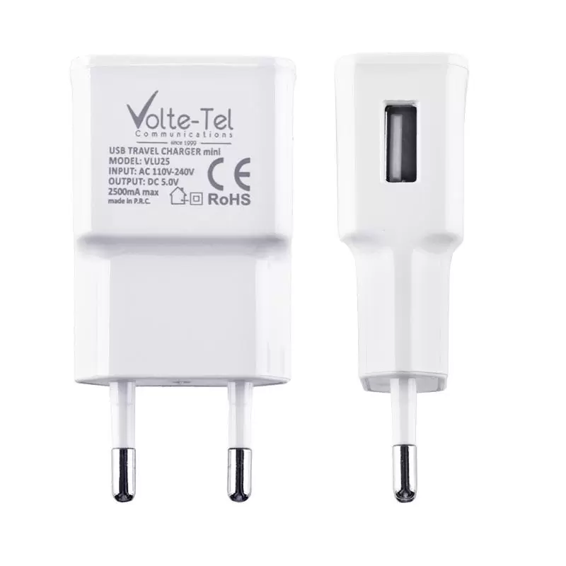 matshop.gr - VOLTE-TEL USB TRAVEL CHARGER mini VLU25 2500mA WHITE