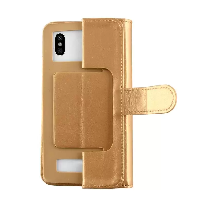 matshop.gr - VOLTE-TEL ΘΗΚΗ UNIVERSAL 4.3"-5.4" 13.5x7cm BOOK SILICONE GOLD