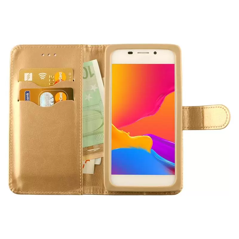 matshop.gr - VOLTE-TEL ΘΗΚΗ UNIVERSAL 4.3"-5.4" 13.5x7cm BOOK SILICONE GOLD