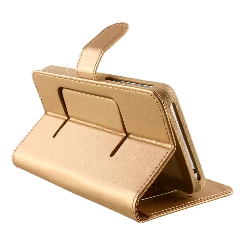matshop.gr - VOLTE-TEL ΘΗΚΗ UNIVERSAL 4.3"-5.4" 13.5x7cm BOOK SILICONE GOLD