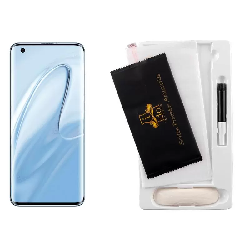 matshop.gr - IDOL 1991 TEMPERED UV GLASS XIAOMI MI 10 5G 6.67" 9H 0.20mm 10D SEMI WITH GLUE-TOOL FINGER UNLOCK FULL COVER TRANSPARENT