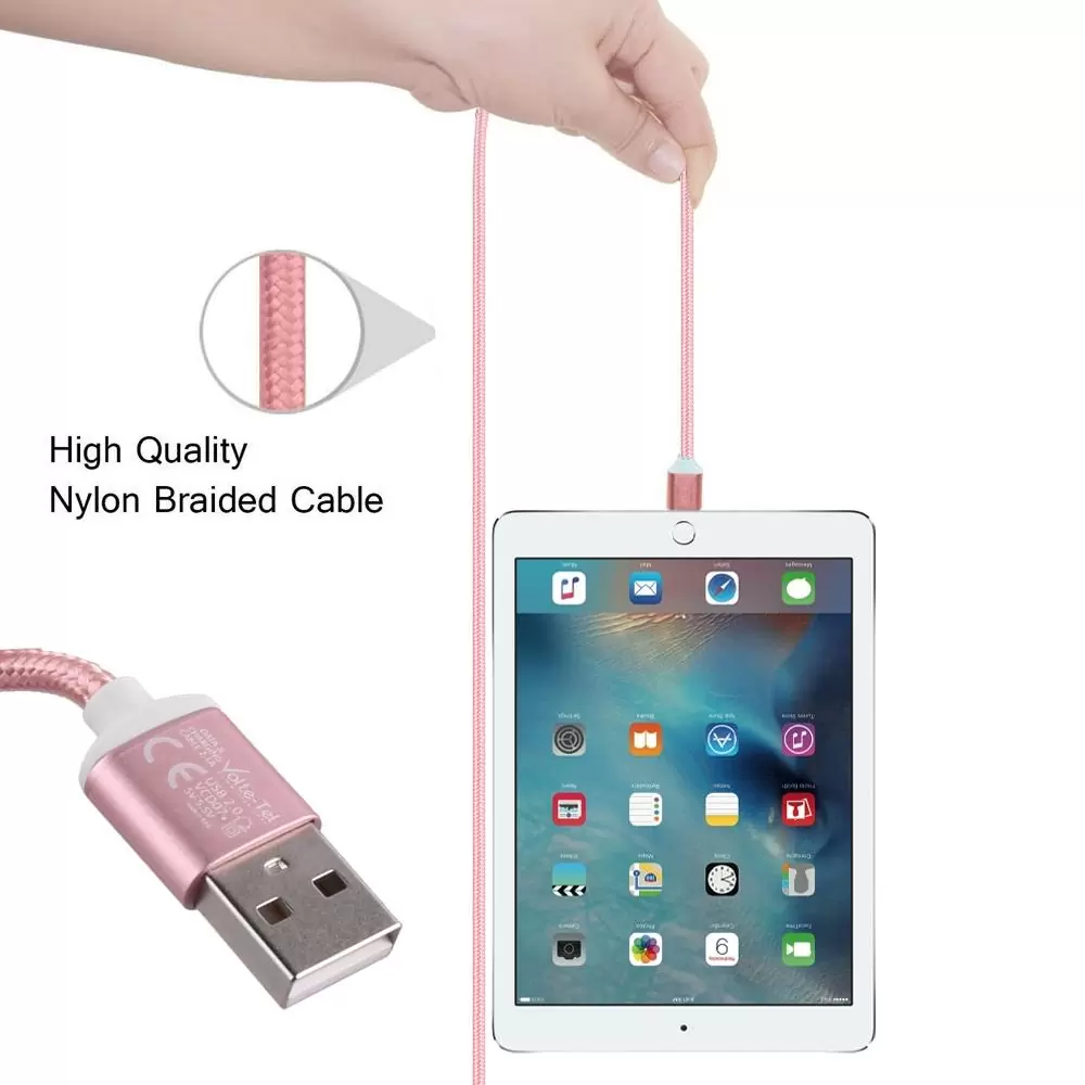 matshop.gr - VOLTE-TEL TYPE C USB ΦΟΡΤΙΣΗΣ-DATA MAGNETIC BRAIDED VCD07 2.1A 1m ROSE-GOLD