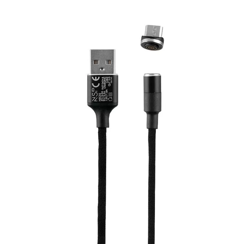 matshop.gr - NSP MICRO USB ΦΟΡΤΙΣΗΣ-DATA MAGNETIC BRAIDED NSC02 4.0A QC 3.0 1.2m BLACK