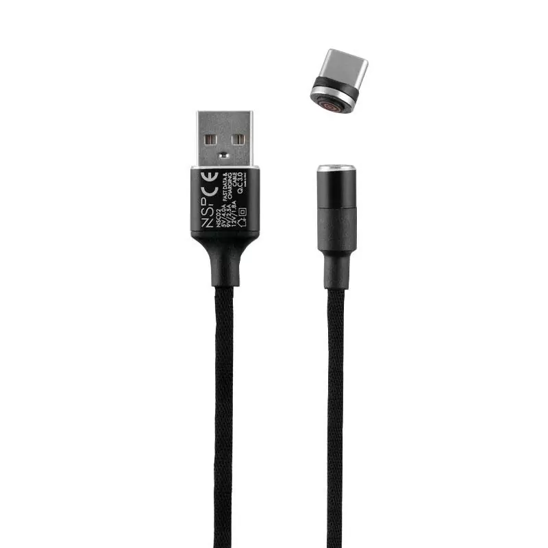 matshop.gr - NSP TYPE C USB ΦΟΡΤΙΣΗΣ-DATA MAGNETIC BRAIDED NSC02 4.0A QC 3.0 1.2m BLACK