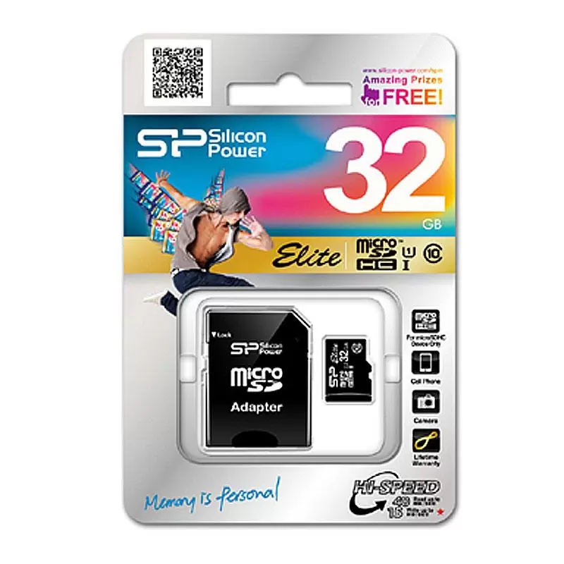matshop.gr - SILICON POWER micro SDHC 32GB CLASS 10 UHS-1 ELITE 4K FULL HD R100/W10 MB/S + SD ADAPTOR SP032GBSTHBU1V10SP
