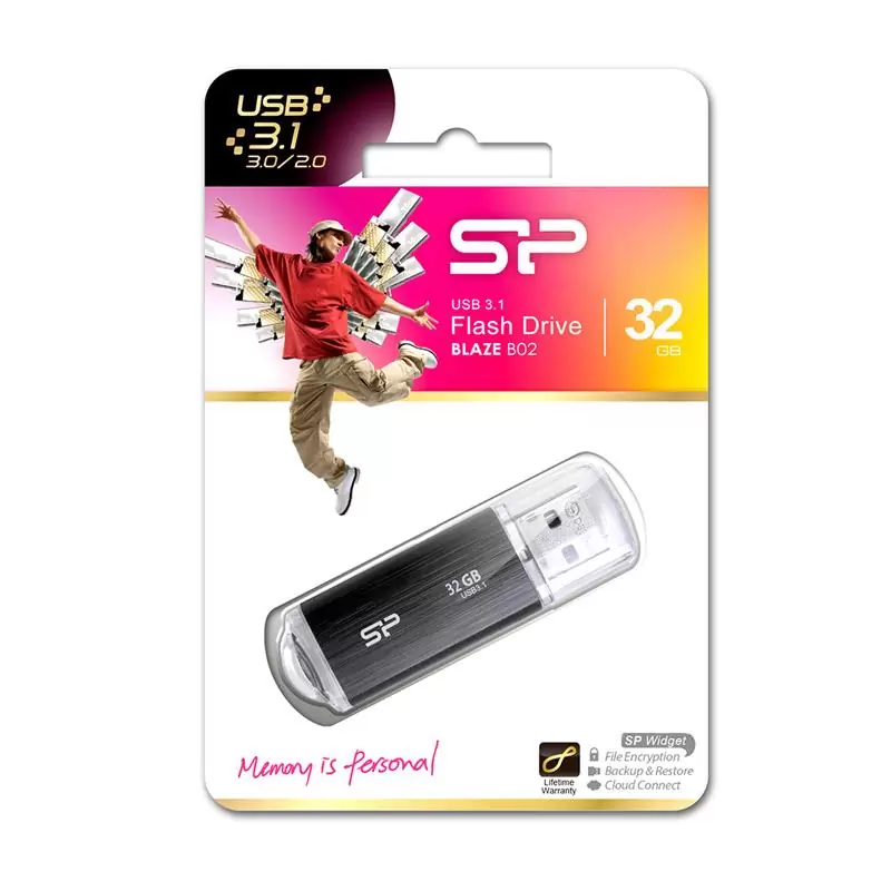 matshop.gr - SILICON POWER USB FLASH DRIVE 32GB USB 3.2 BLAZE B02 SP032GBUF3B02V1K BLACK
