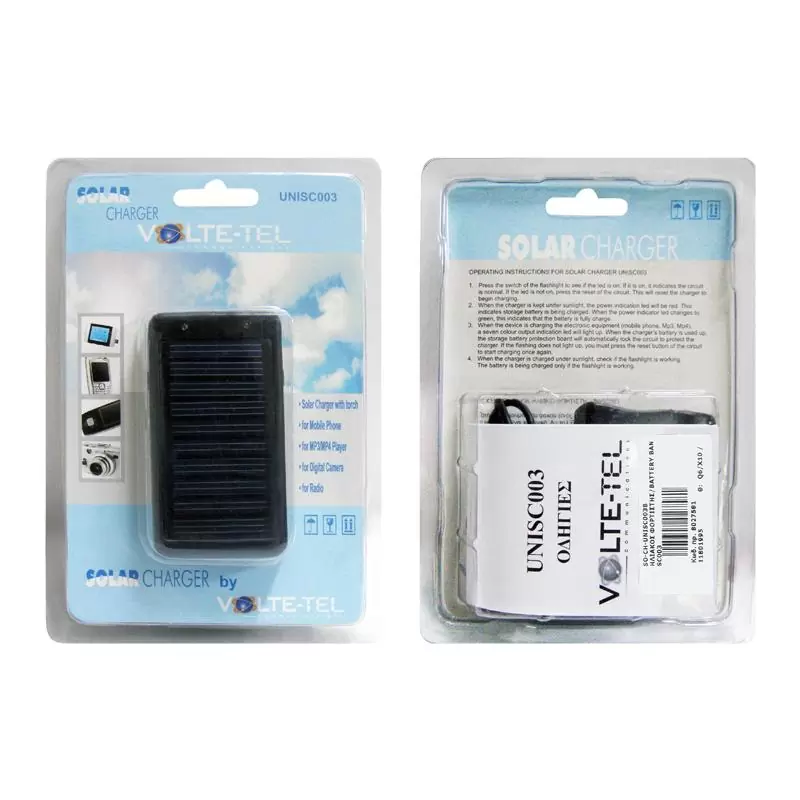 matshop.gr - ΗΛΙΑΚΟΣ ΦΟΡΤΙΣΤΗΣ/BATTERY BANK 1000mA  VOLTE-TEL SC003 BLACK 5K