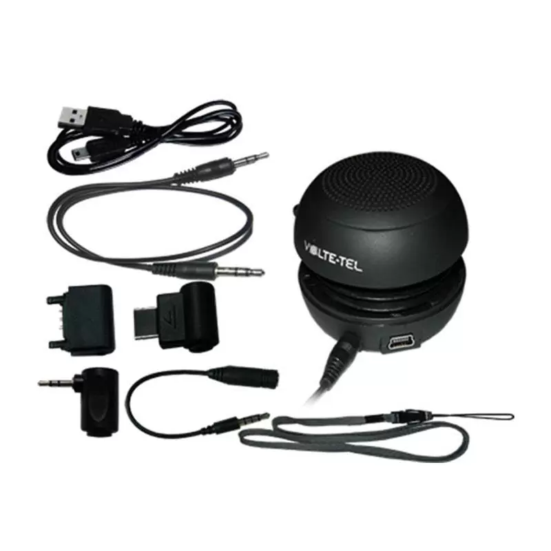 matshop.gr - MULTIMEDIA SPEAKER VOLTE-TEL VT-150B MINI BLACK 4 ADAPTORS