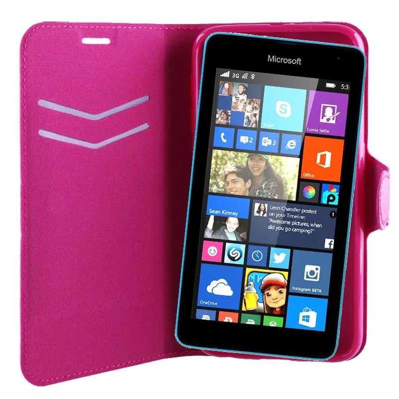 matshop.gr - VOLTE-TEL ΘΗΚΗ MICROSOFT LUMIA 535 LINE LEATHER-TPU BOOK STAND PINK