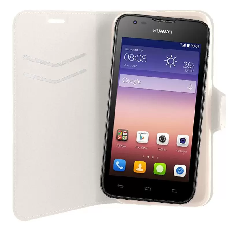 matshop.gr - VOLTE-TEL ΘΗΚΗ HUAWEI ASCEND Y550 LINE LEATHER-TPU BOOK STAND WHITE