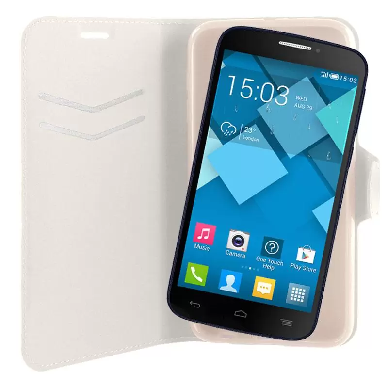 matshop.gr - VOLTE-TEL ΘΗΚΗ ALCATEL ONE TOUCH POP C7 7041 LINE LEATHER-TPU BOOK STAND WHITE