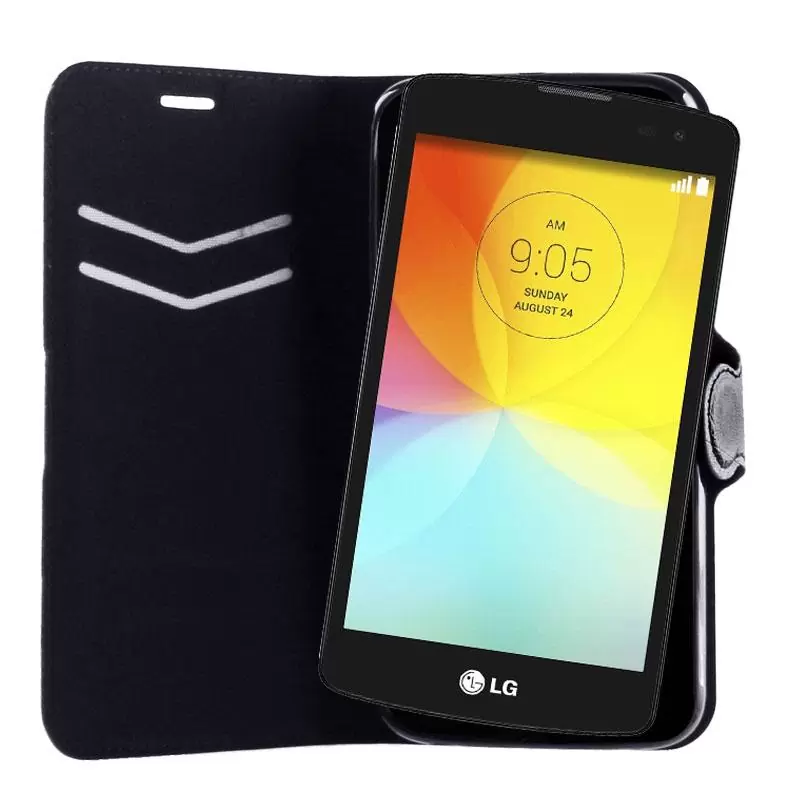 matshop.gr - VOLTE-TEL ΘΗΚΗ LG L FINO D290 LINE LEATHER-TPU BOOK STAND BLACK
