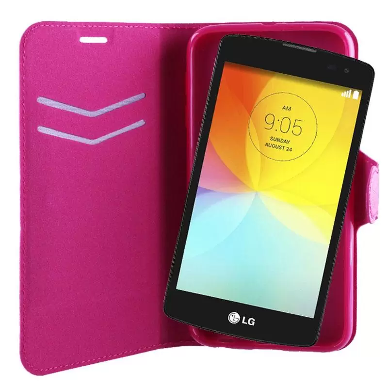 matshop.gr - VOLTE-TEL ΘΗΚΗ LG L FINO D290 LINE LEATHER-TPU BOOK STAND PINK