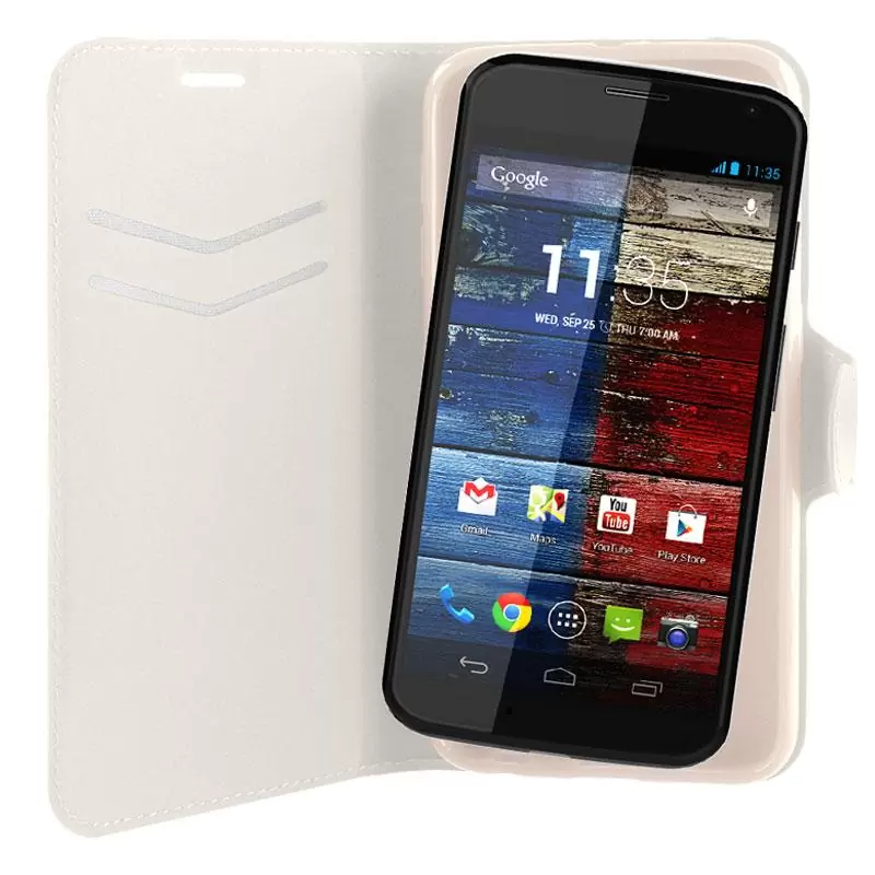 matshop.gr - VOLTE-TEL ΘΗΚΗ MOTOROLA MOTO X XT1095 LINE LEATHER-TPU BOOK STAND WHITE