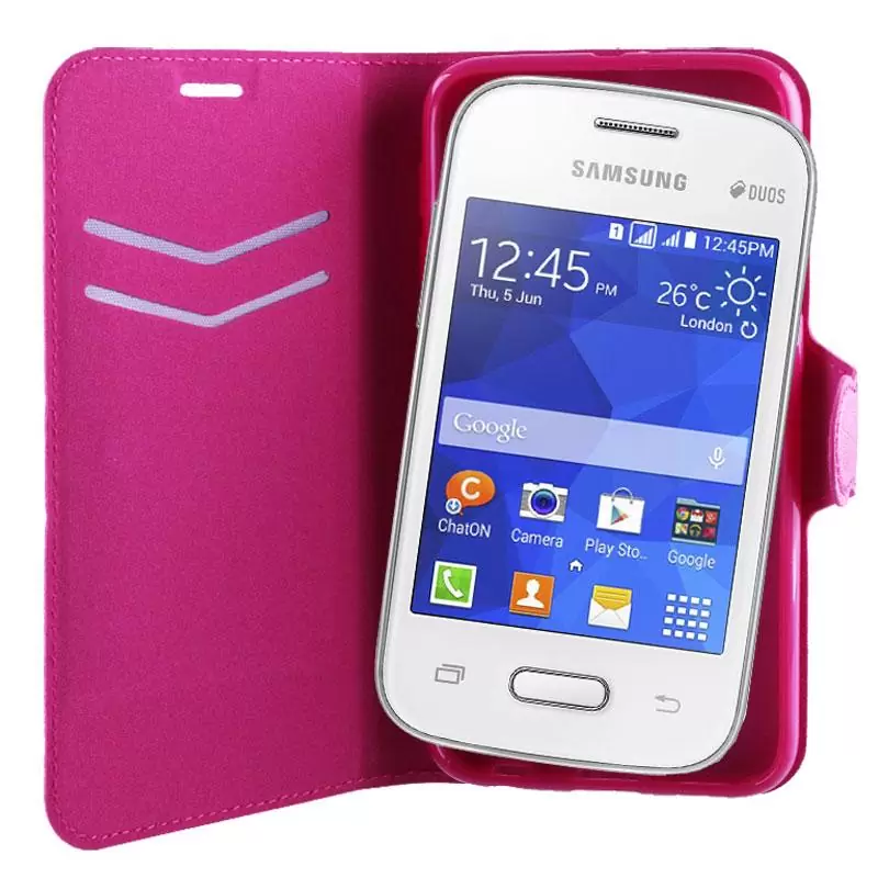 matshop.gr - VOLTE-TEL ΘΗΚΗ SAMSUNG POCKET 2 G110 LINE LEATHER-TPU BOOK STAND PINK