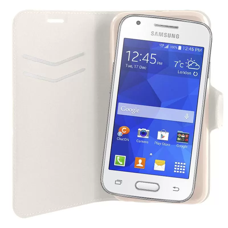 matshop.gr - VOLTE-TEL ΘΗΚΗ SAMSUNG ACE 4 G357 LINE LEATHER-TPU BOOK STAND WHITE