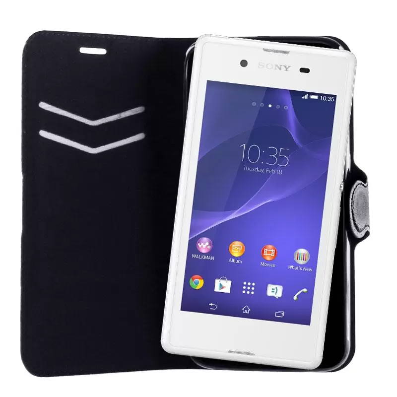 matshop.gr - VOLTE-TEL ΘΗΚΗ SONY XPERIA E3 D2202 LINE LEATHER-TPU BOOK STAND BLACK