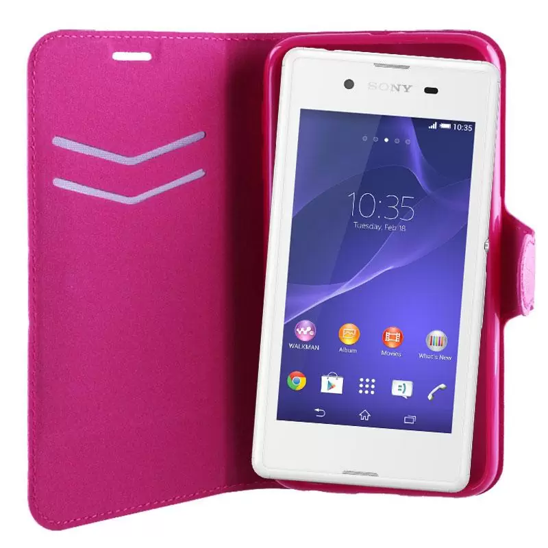 matshop.gr - VOLTE-TEL ΘΗΚΗ SONY XPERIA E3 D2202 LINE LEATHER-TPU BOOK STAND PINK