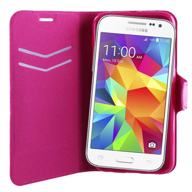 matshop.gr - VOLTE-TEL ΘΗΚΗ SAMSUNG CORE PRIME G360F LINE LEATHER-TPU BOOK STAND PINK