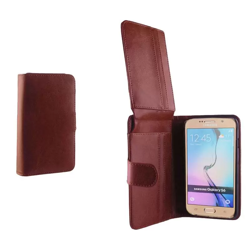 matshop.gr - IDOL 1991 ΘΗΚΗ SAMSUNG S6 2IN1 BUSINESS WALLET BOOK+COVER CAMEL
