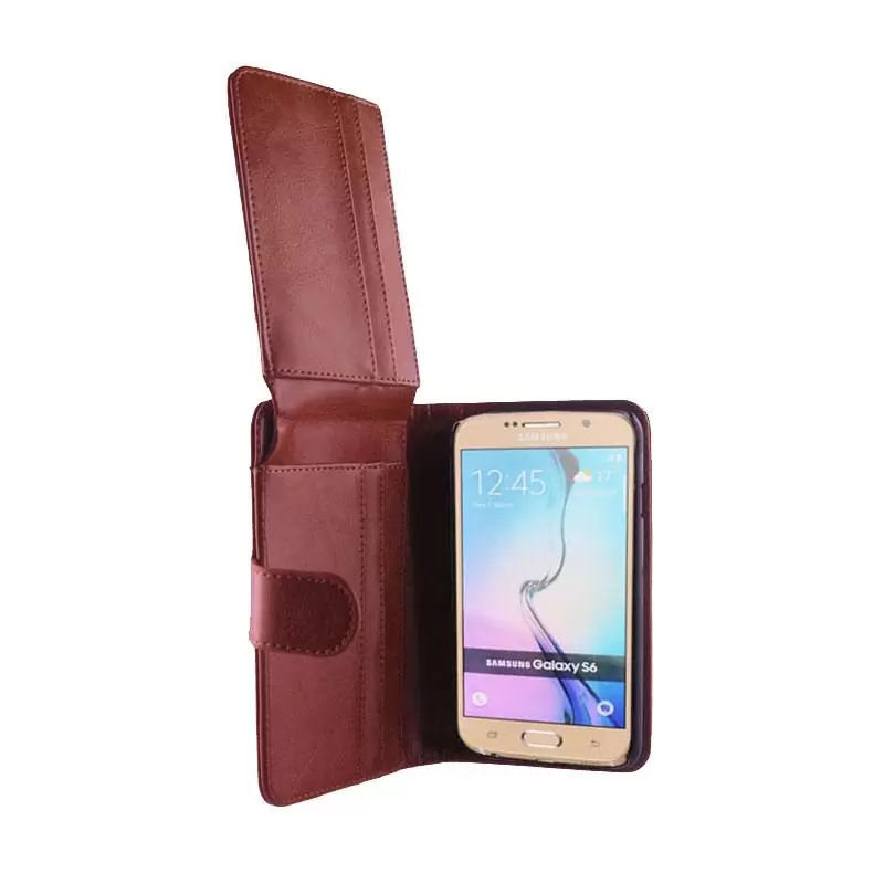 matshop.gr - IDOL 1991 ΘΗΚΗ SAMSUNG S6 2IN1 BUSINESS WALLET BOOK+COVER CAMEL