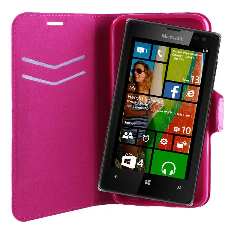 matshop.gr - VOLTE-TEL ΘΗΚΗ MICROSOFT LUMIA 532 LINE LEATHER-TPU BOOK STAND PINK