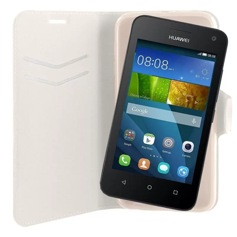 matshop.gr - VOLTE-TEL ΘΗΚΗ HUAWEI Y360 LINE LEATHER-TPU BOOK STAND WHITE