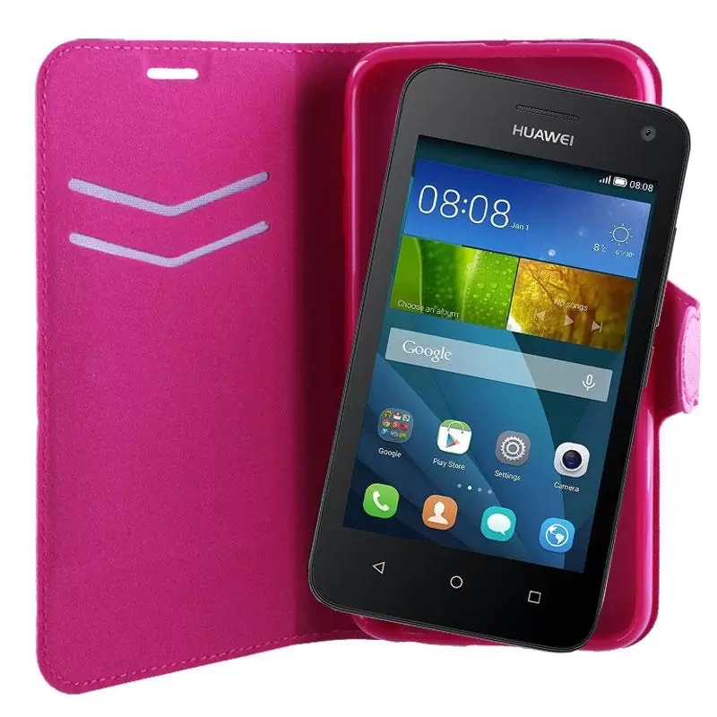 matshop.gr - VOLTE-TEL ΘΗΚΗ HUAWEI Y360 LINE LEATHER-TPU BOOK STAND PINK