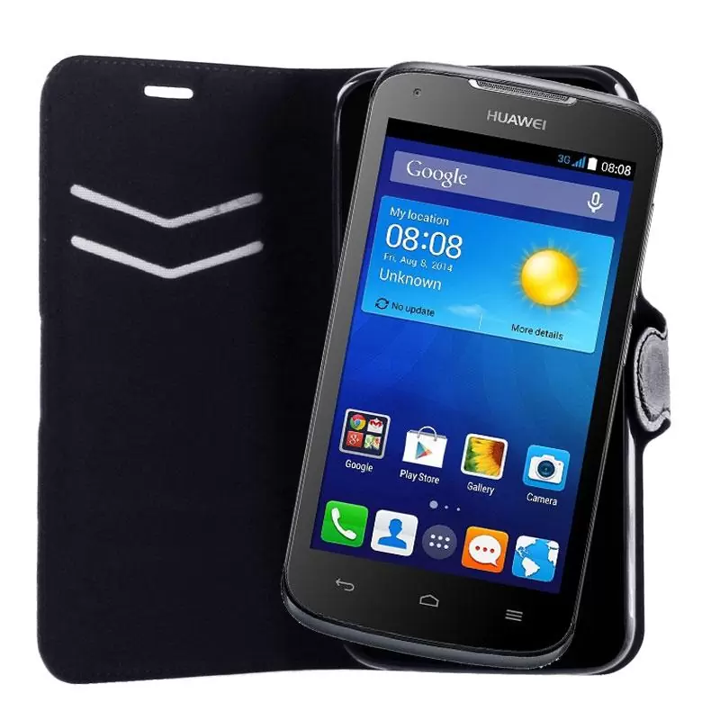 matshop.gr - VOLTE-TEL ΘΗΚΗ HUAWEI Y540 LINE LEATHER-TPU BOOK STAND BLACK