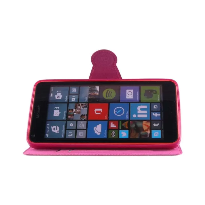 matshop.gr - VOLTE-TEL ΘΗΚΗ MICROSOFT LUMIA 640 LINE LEATHER-TPU BOOK STAND PINK