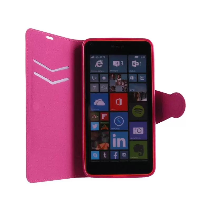 matshop.gr - VOLTE-TEL ΘΗΚΗ MICROSOFT LUMIA 640 LINE LEATHER-TPU BOOK STAND PINK