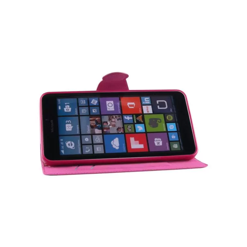 matshop.gr - VOLTE-TEL ΘΗΚΗ MICROSOFT LUMIA 640 XL LINE LEATHER-TPU BOOK STAND PINK