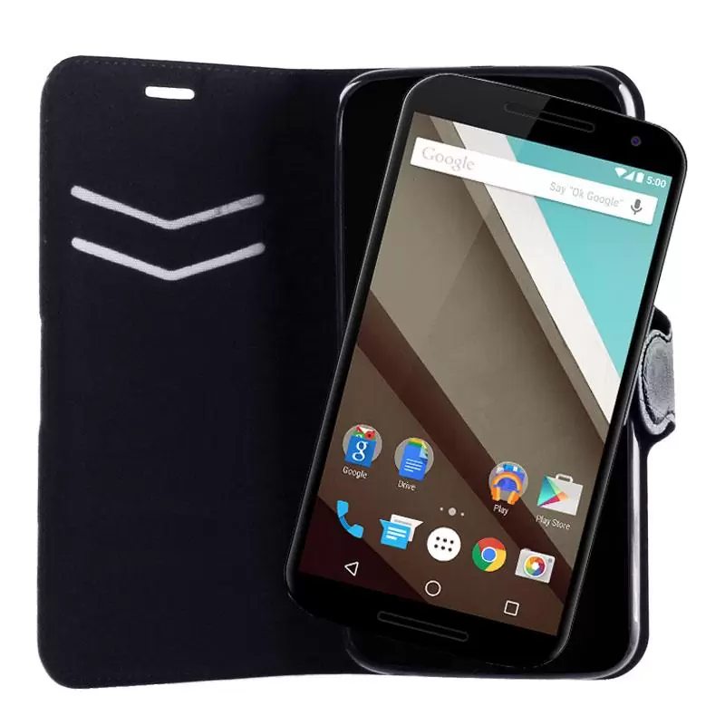 matshop.gr - VOLTE-TEL ΘΗΚΗ MOTOROLA NEXUS6 XT1103 LINE LEATHER-TPU BOOK STAND BLACK