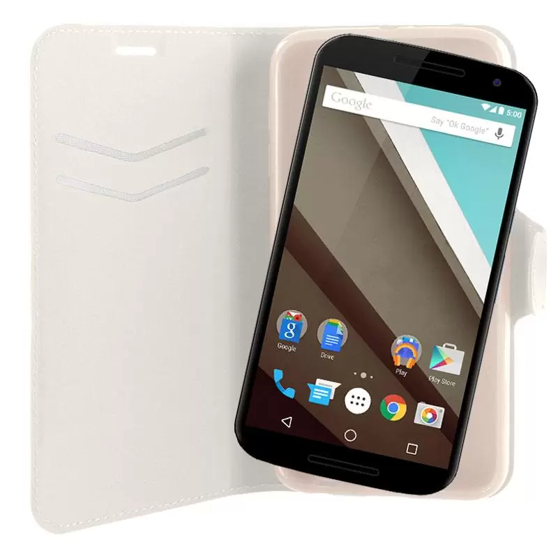 matshop.gr - VOLTE-TEL ΘΗΚΗ MOTOROLA NEXUS 6 XT1103 LINE LEATHER-TPU BOOK STAND WHITE