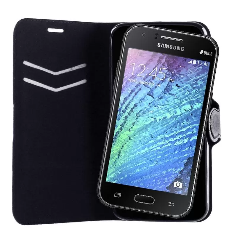 matshop.gr - VOLTE-TEL ΘΗΚΗ SAMSUNG J1 J100 LINE LEATHER-TPU BOOK STAND BLACK