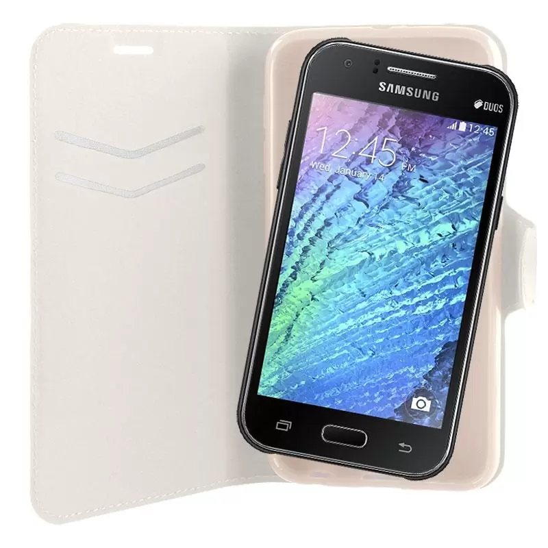 matshop.gr - VOLTE-TEL ΘΗΚΗ SAMSUNG J1 J100 LINE LEATHER-TPU BOOK STAND WHITE
