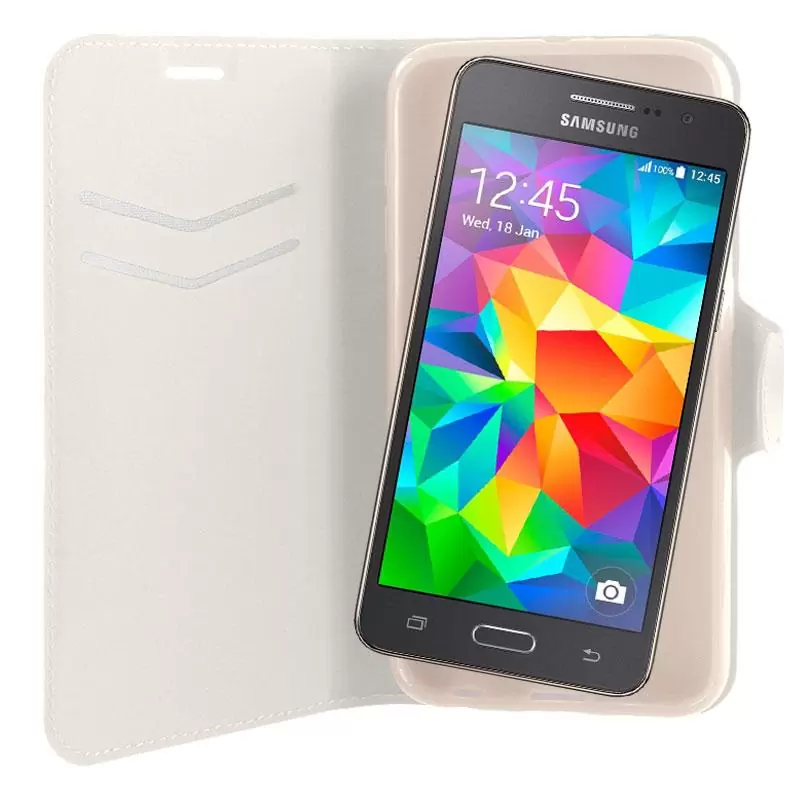 matshop.gr - VOLTE-TEL ΘΗΚΗ SAMSUNG GRAND PRIME G530 LINE LEATHER-TPU BOOK STAND WHITE