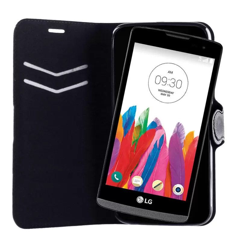 matshop.gr - VOLTE-TEL ΘΗΚΗ LG LEON H340N/H320 LINE LEATHER-TPU BOOK STAND BLACK
