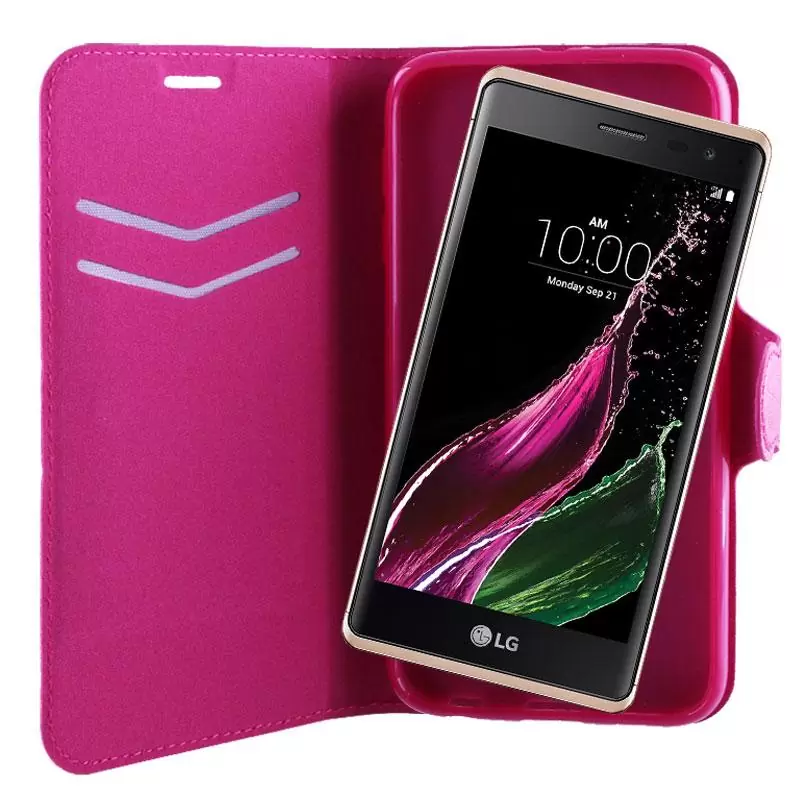 matshop.gr - VOLTE-TEL ΘΗΚΗ LG X150 BELLO 2 LINE LEATHER-TPU BOOK STAND PINK