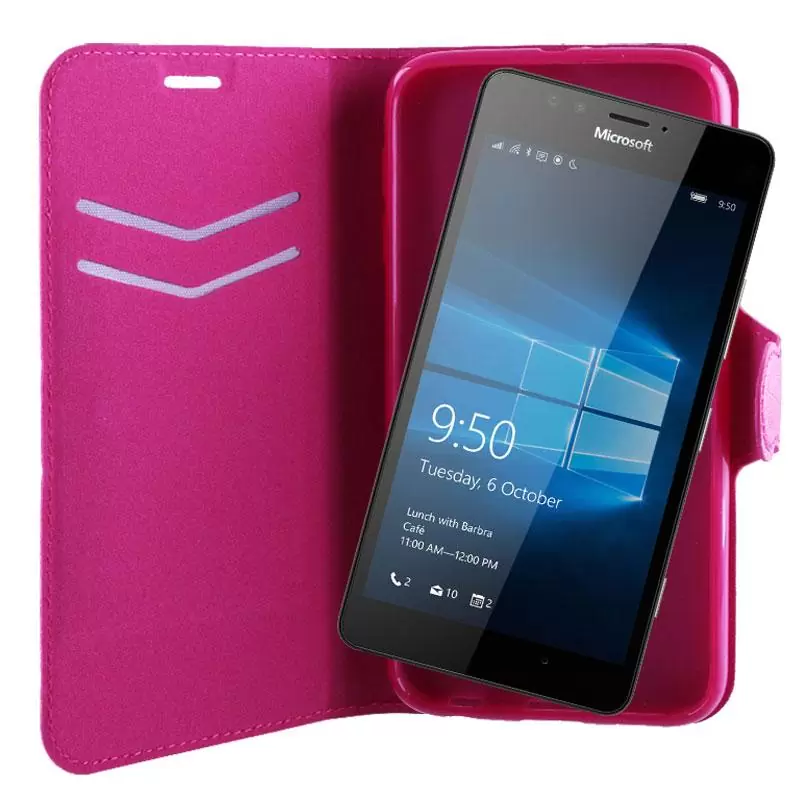 matshop.gr - VOLTE-TEL ΘΗΚΗ MICROSOFT LUMIA 950 LINE LEATHER-TPU BOOK STAND PINK