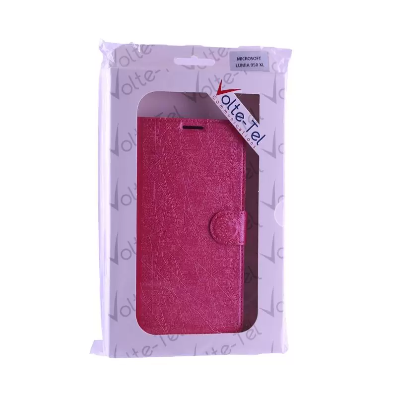 matshop.gr - VOLTE-TEL ΘΗΚΗ MICROSOFT LUMIA 950 XL LINE LEATHER-TPU BOOK STAND PINK