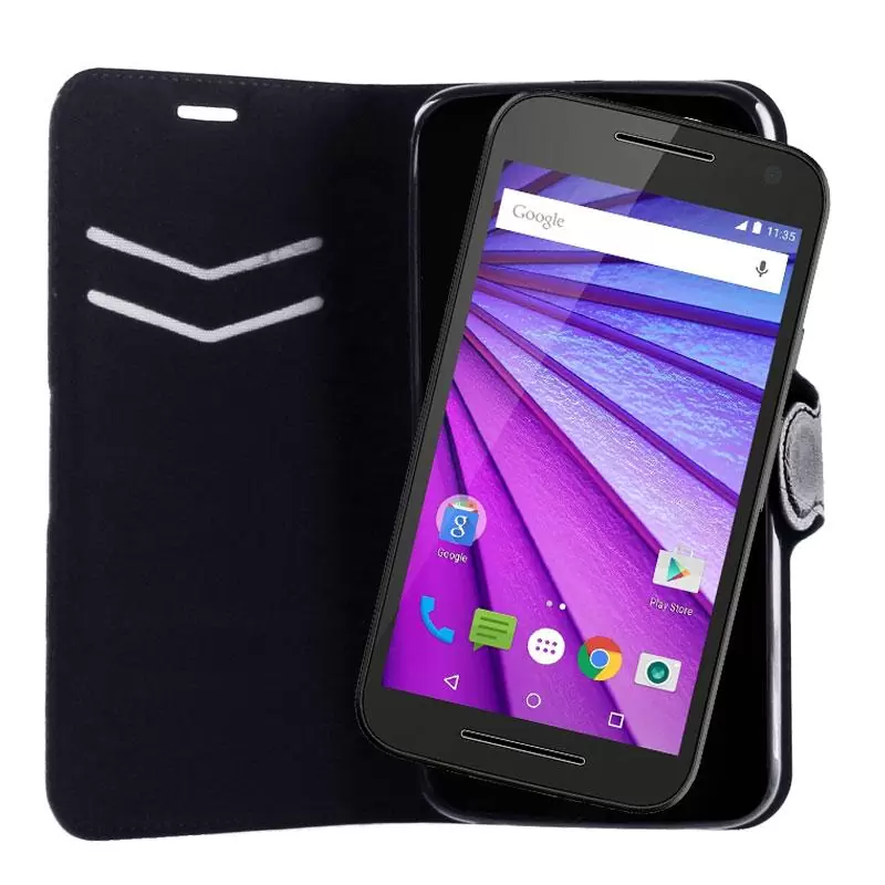 matshop.gr - VOLTE-TEL ΘΗΚΗ MOTOROLA MOTO G3 XT1541 LINE LEATHER-TPU BOOK STAND BLACK