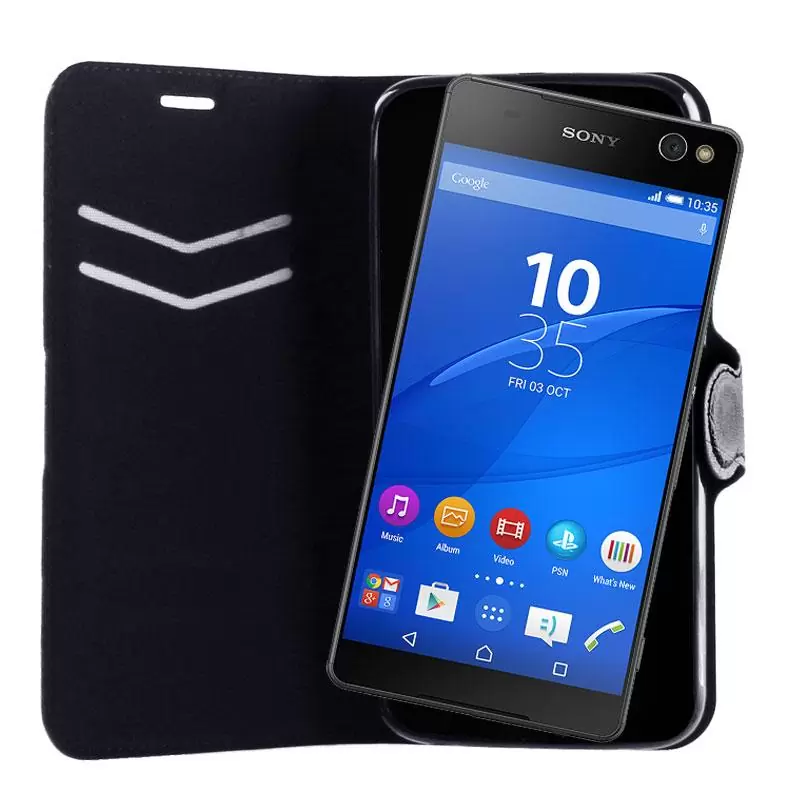 matshop.gr - VOLTE-TEL ΘΗΚΗ SONY XPERIA C5 ULTRA E5506 LINE LEATHER-TPU BOOK STAND BLACK