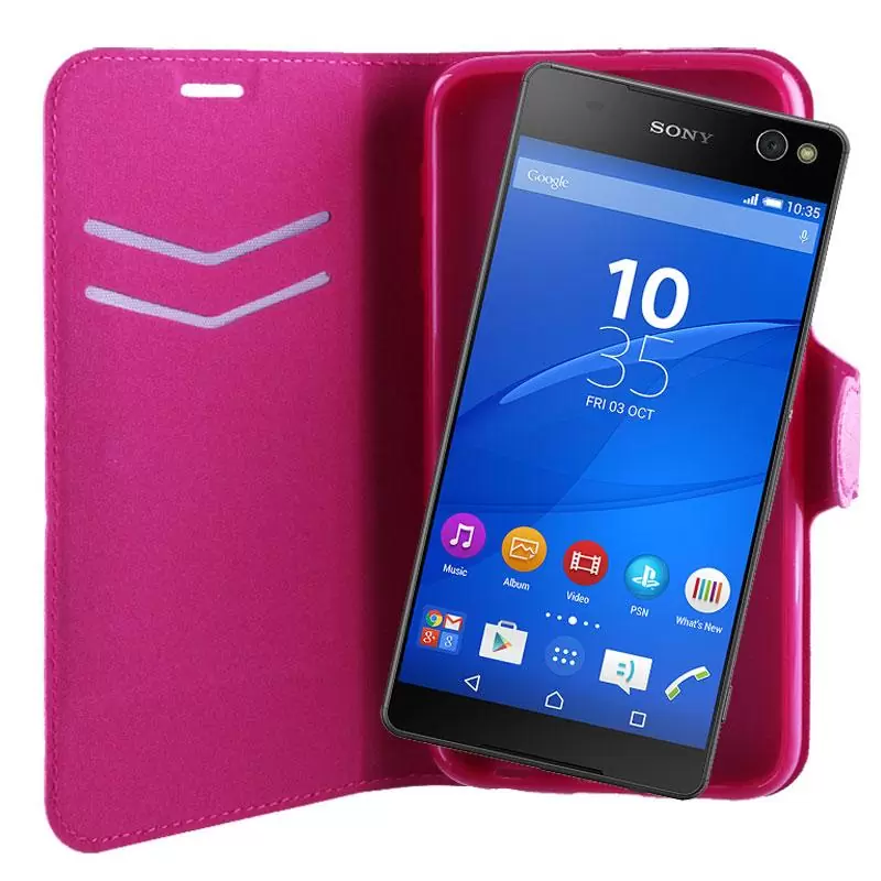 matshop.gr - VOLTE-TEL ΘΗΚΗ SONY XPERIA C5 ULTRA E5506 LINE LEATHER-TPU BOOK STAND PINK