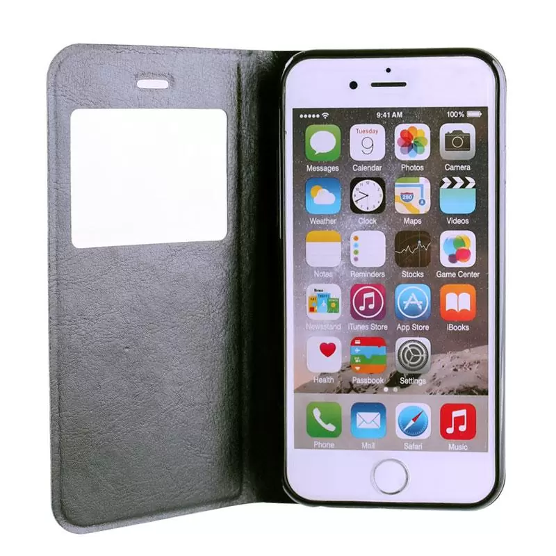 matshop.gr - VOLTE-TEL ΘΗΚΗ IPHONE 6S/6 4.7" LEATHER-TPU VIEW BOOK STAND BLACK