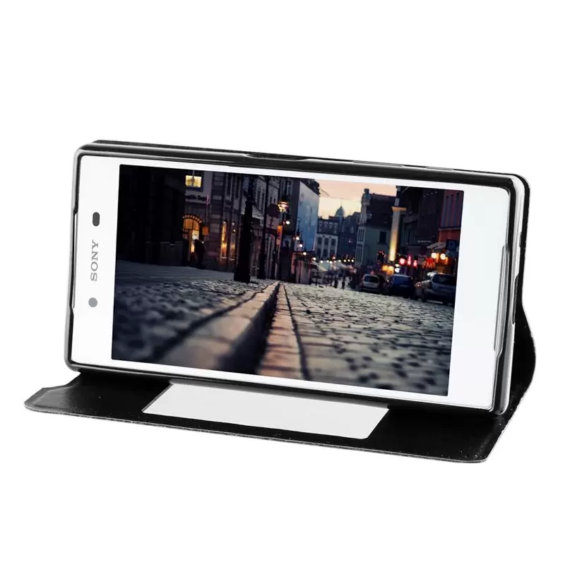 matshop.gr - VOLTE-TEL ΘΗΚΗ SONY XPERIA Z5 E6653 LEATHER-TPU VIEW BOOK STAND BLACK