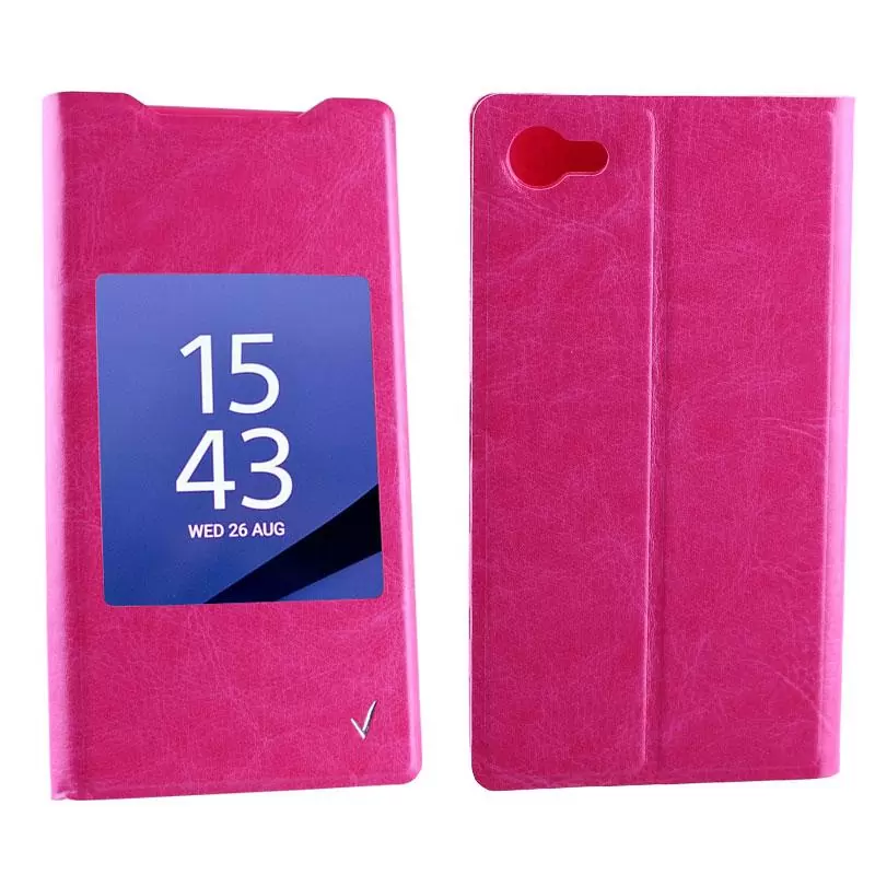 matshop.gr - VOLTE-TEL ΘΗΚΗ SONY XPERIA Z5 E6653 LEATHER-TPU VIEW BOOK STAND PINK