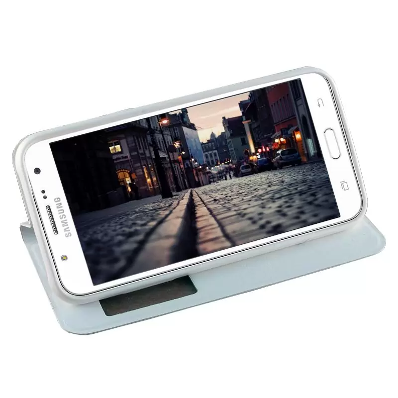 matshop.gr - VOLTE-TEL ΘΗΚΗ SAMSUNG J5 J500 LEATHER-TPU VIEW BOOK STAND WHITE