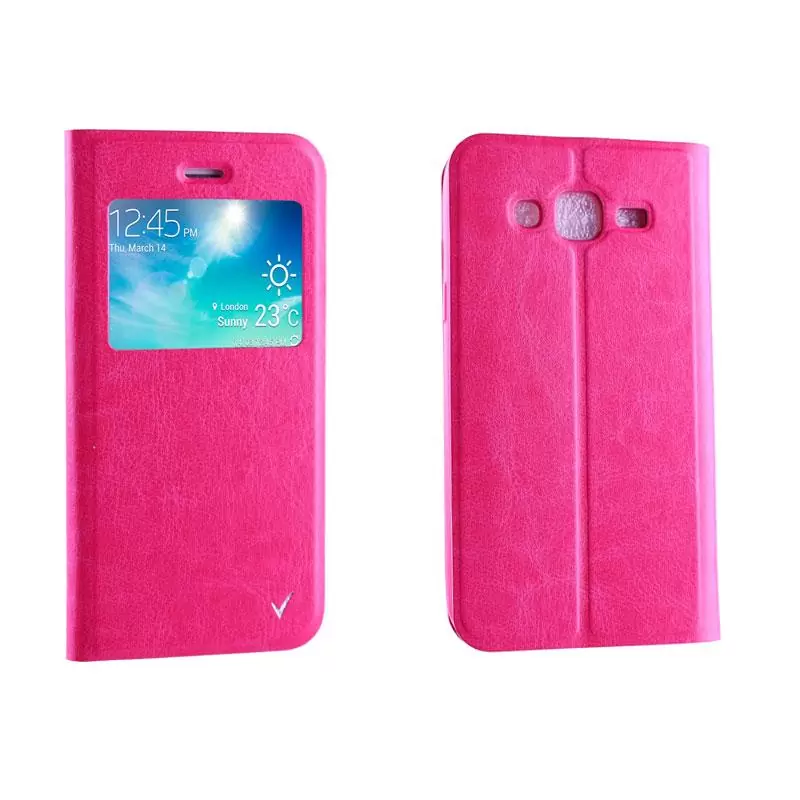 matshop.gr - VOLTE-TEL ΘΗΚΗ SAMSUNG J5 J500 LEATHER-TPU VIEW BOOK STAND PINK